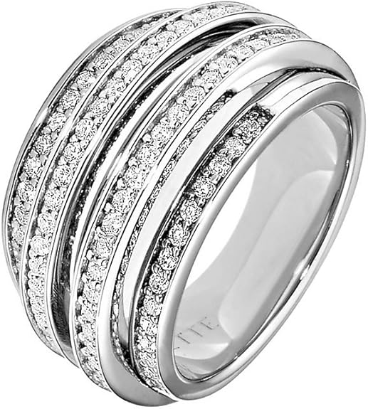 Jette Silver Women S Ring Rhodium Plated 925 Silver 97 Zirconia Silver 55 Silver Amazon Co Uk Jewellery