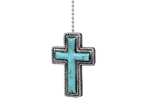 BLACK FOREST DECOR Turquoise Cross Fan Pull