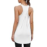 Bestisun Women Workout Athletic Yoga Shirts Loose Fit Racerback Long Tank Tops