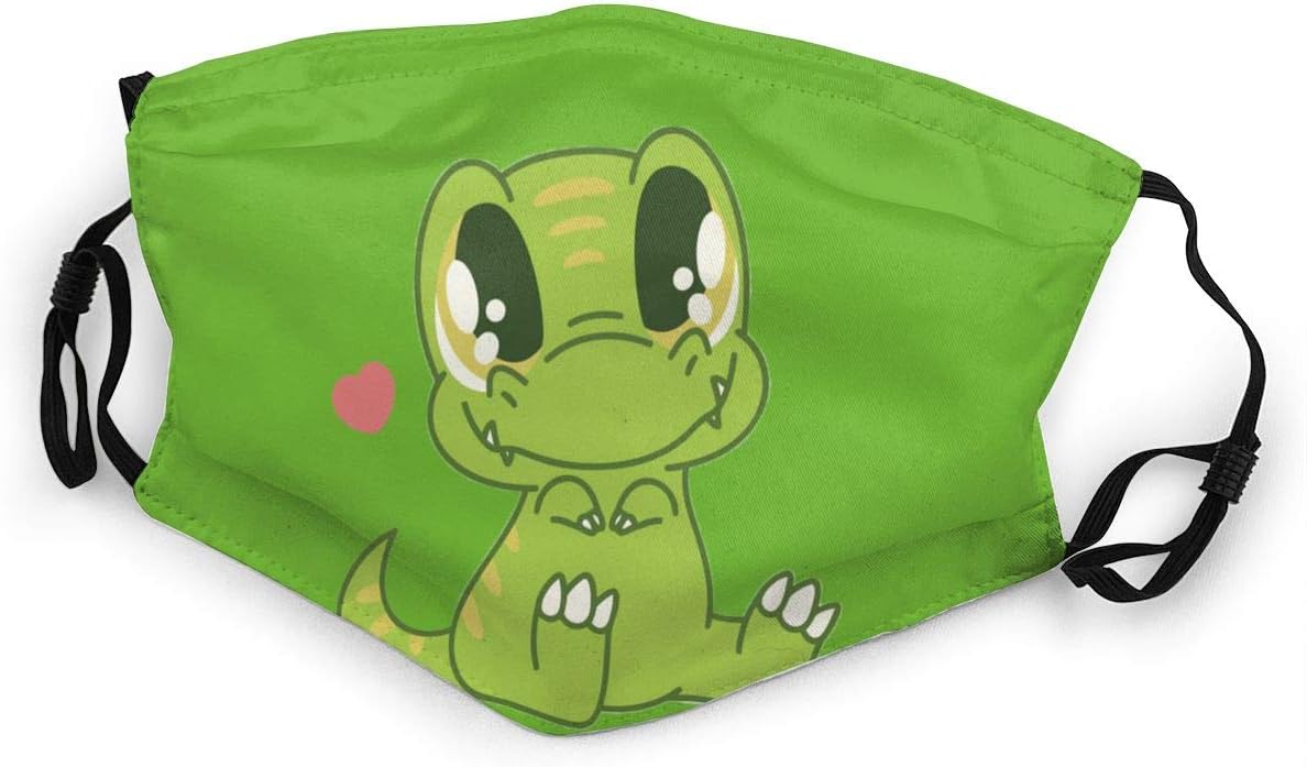 Cute Dinosaur Kid's Face Mask for Outdoor Activities Comfortable Washable Reusable Breathable Mouth Mask Black