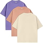 Eadali 3 Pcs Men’s Oversized T-Shirts Drop Shoulder Heavyweight 280g Cotton Loose Fit Short Sleeve Casual Tees for Men Women