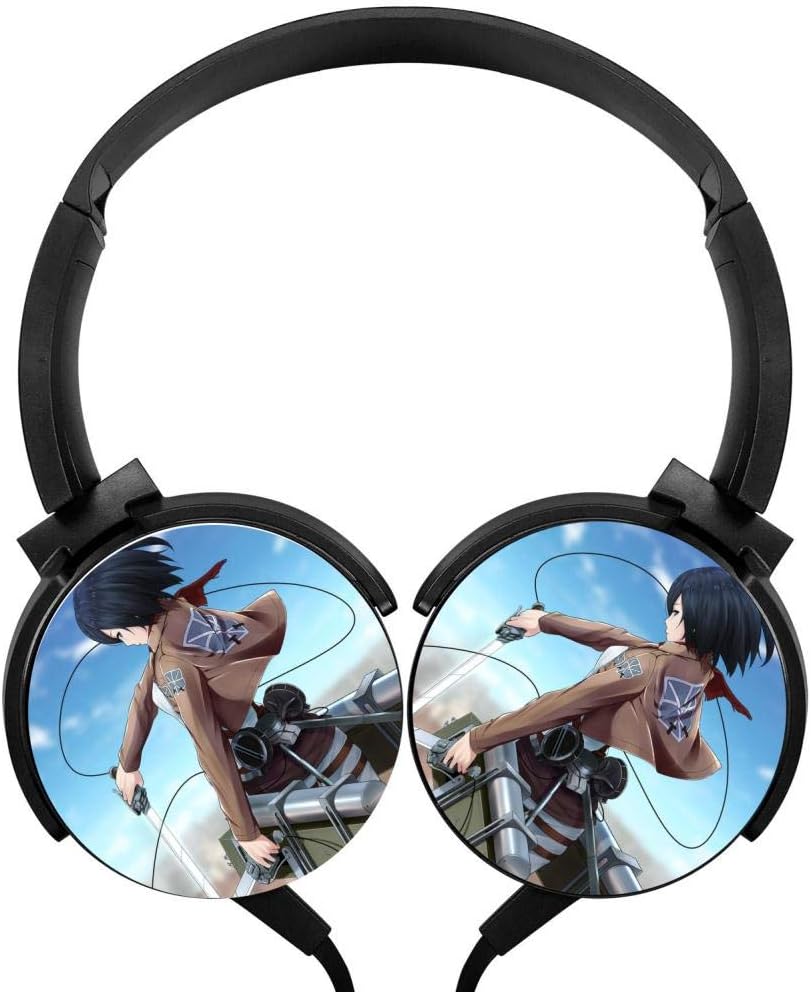Stereo Headphones Attack On Titan Lightweight with Mic Over Ear, Sport Headsets for