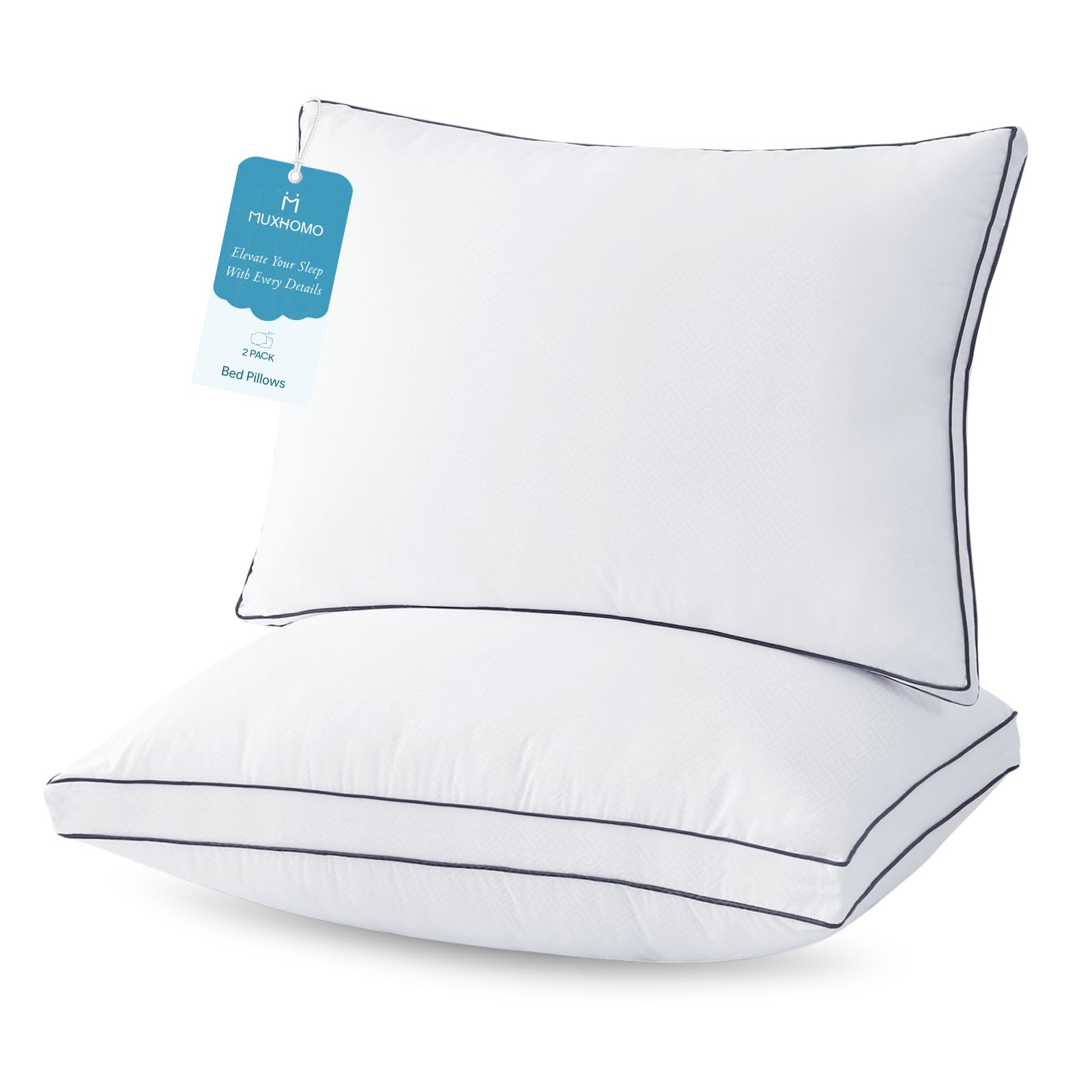 Photo 1 of **PARTIAL SET/check clerk comments**
MUXHOMO Bed Pillows King Size Set of 2, Hotel Collection Sleeping Pillows 2 Pack for Side and Back Sleepers, Down Alternative Plump Filling, 20 x 36 Inches