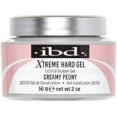 IBD LED/UV Builder Gel, Creamy Peony &ndash; Hard Builder Gel for Nail Extensions, Sculpting &amp; Strengthening, Soak-Off UV/LED Nail Enhancement, 2 oz