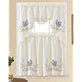 GOHD - Lily Fragrance. 3pcs Multi-Color Embroidery Curtain