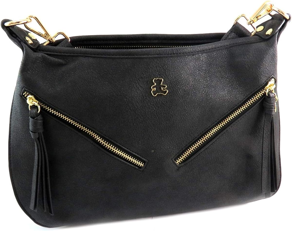 Lulu [Q9159 Sac créateur noir 34x23x12 cm Amazon.fr