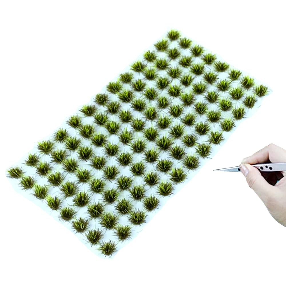 RHQFDM 120 PCS Model Making Grass Static Grass Tufts Static Grass Tufts Model Making Miniature Deco Model Making For DIY Railway Train Landscape Artificial Grass Miniature Grass Deco(Small Grass 3#)