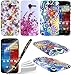 ColorYourLife Motorola Moto X Case Bundle of 6 Accessories - 3 Colorful Rubberized Flexible TPU Cases Covers Skins with Screen Protector for Motorola Moto X + Stylus Pen + Microfiber Cleaning Cloth (Flower pattern)