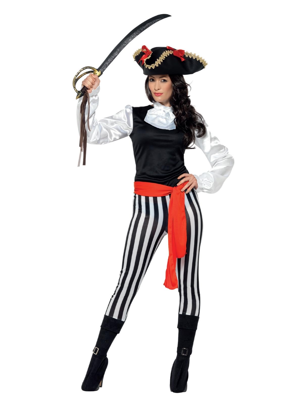 Smiffys Womens/Ladies Pirate Costume Set (S) (Black/White)