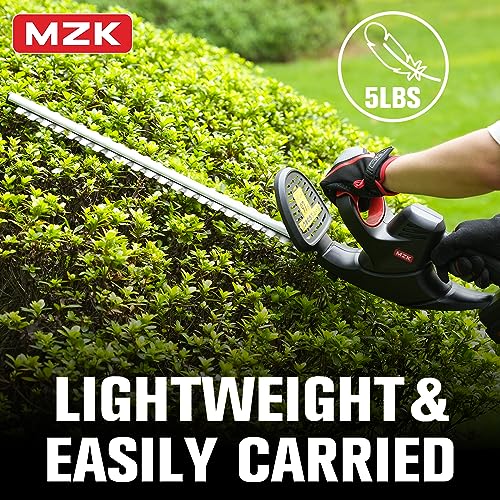 MZK 22.4'' Cordless Hedge Trimmer, 20V Bush Trimmer, Handheld Hedge