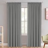 H.Versailtex 2-Piece Blackout Curtains 90x90 Frost Grey Pencil Pleat view 2