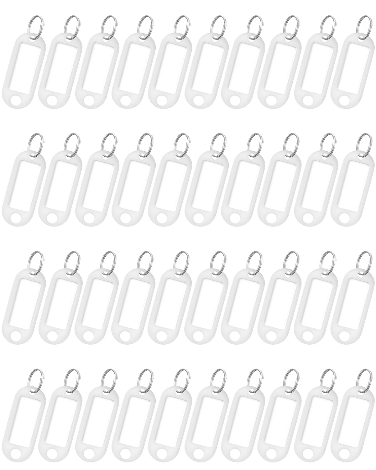 Uniclife 40 Pieces Key Tags 2 Inch Soft Plastic Key