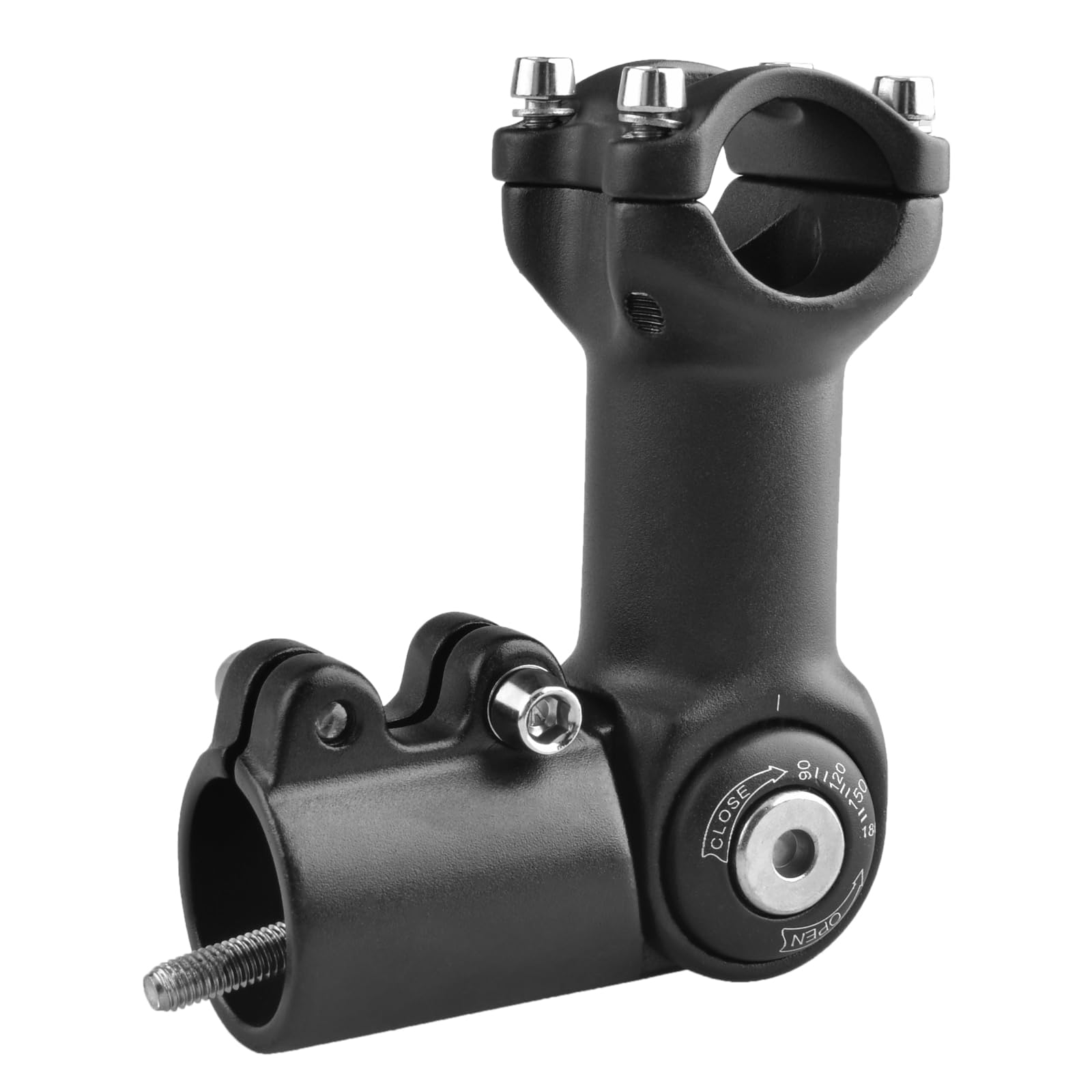 TRIWONDER Bike Stem Adjustable 0-90 Degree Bicycle Handlebar Stem 25.4 31.8 60mm 80mm 93mm 100mm Bike Stem Riser for Mountain Road Bike MTB, BMX (25.4 x 80 mm)