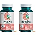 NEURIVA Original Brain Supplement for Memory, Focus & Concentration + Learning & Accuracy with Clinically Tested Nootropics Phosphatidylserine and Neurofactor, Caffeine Free, 30 Capsules (2 Pack)