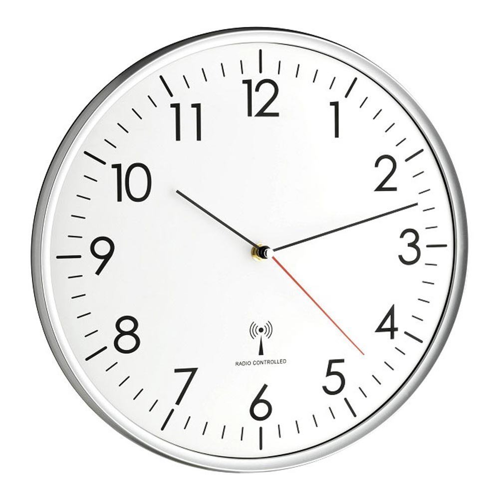 TFA Dostmann TFA 60.3514 white/silver Ananloge Funk-wall clock