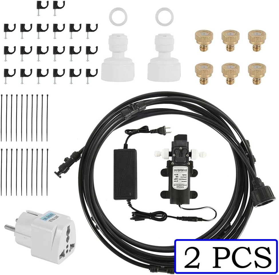 Dightyoho Garden Irrigation System, Misting Cooling System Garden Irrigation Automatic Watering Kits Plant Watering System for Patio,Greenhouse,Lawn