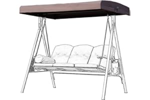 Outdoor Swing Canopy Replacement,2 3 Seater Universal Patio Swing Cover,Waterproof Sunscreen Seat Top Cover for Porch Hammock