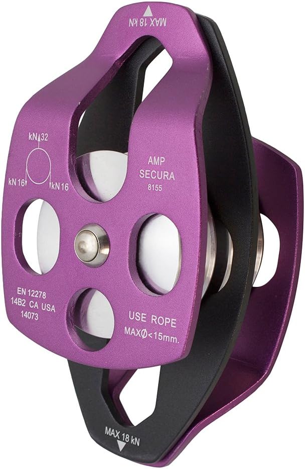 Fusion Climb Secura Double Aluminum Side Swing Pulley Purple : Climbing Pulleys : Sports & Outdoors