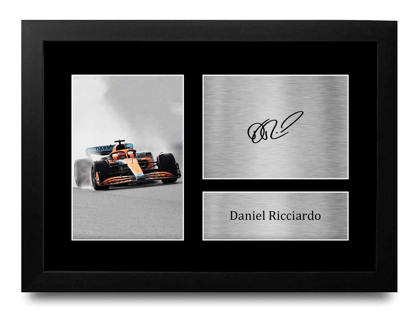 HWC Trading FR A4 Daniel Ricciardo Formula 1 Gifts Printed Signed Autograph Picture for F1 Formula 1 Racing Fans - A4 Framed