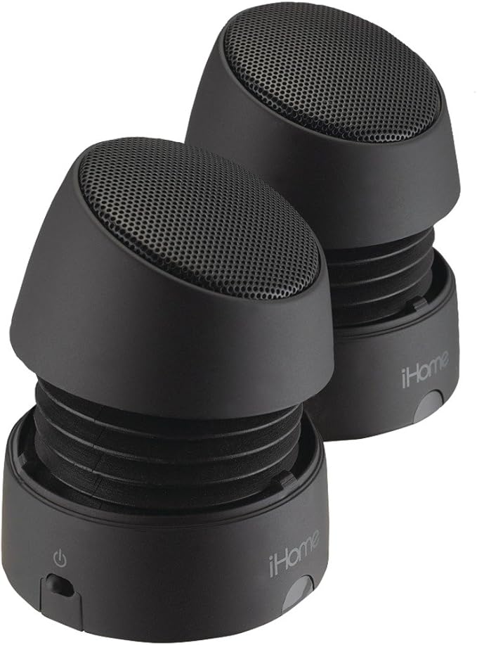 IHOME Rechargeable Mini Stereo Speakers Black Retail Packaging Amazon