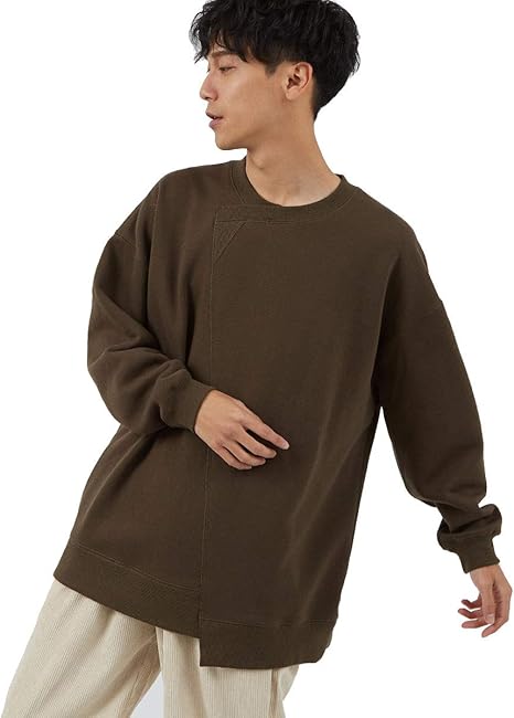 Amazon トレーナー メンズ 裏起毛 スウェットトレーナー 長袖 クルーネック 大きいサイズ オーバーサイズ ビッグシルエット 無地 白 黒 Gracias カーキ ｍ サイズ トレーナー パーカー 通販