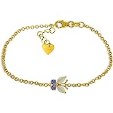 Galaxy Gold GG 0.6 Carat 14k Solid Gold Flutter Opal Tanzanite Bracelet