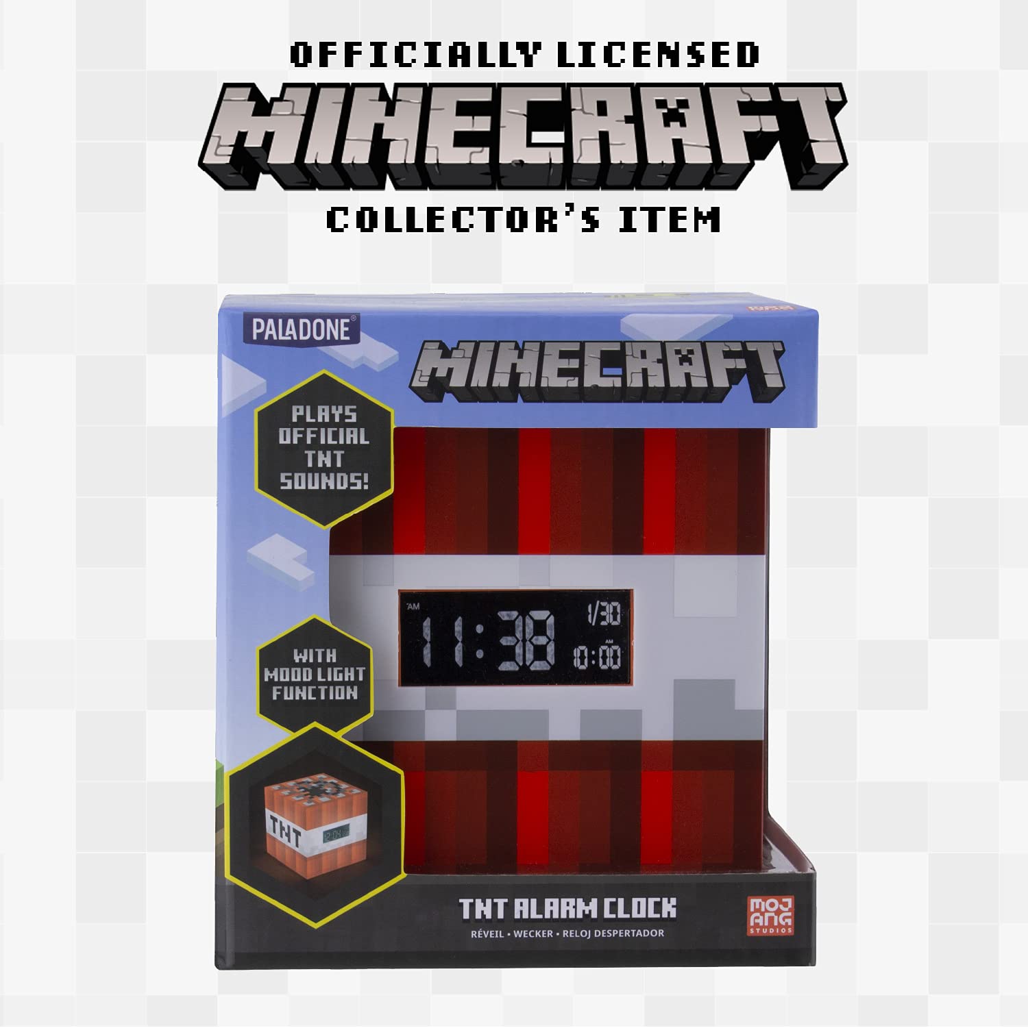 Paladone Minecraft TNT Alarm Clock | Officially Licensed Merchandise