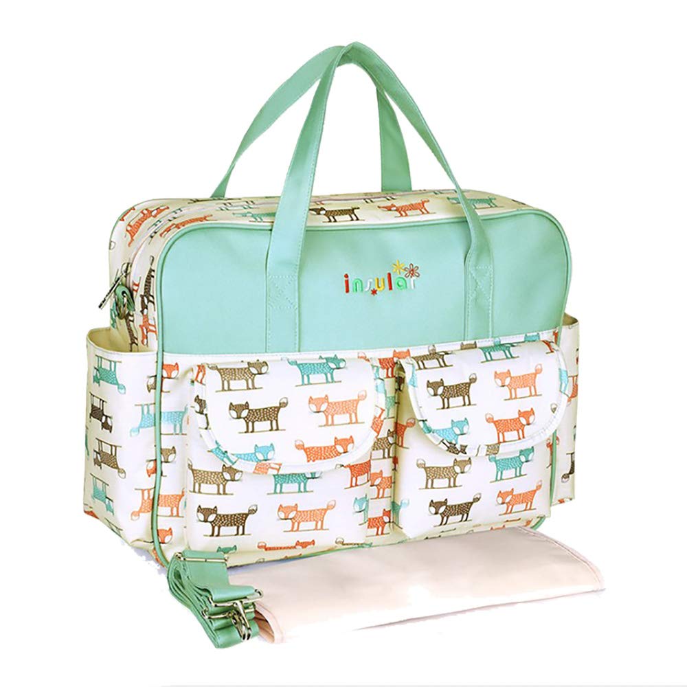 Diaper Bag Women Tote Bag Nylon Nappy Bags Sturdy Shoulder Bag Pregnant Handbag for Traveling Fox