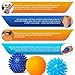Foot Massage Ball Set - Spiky Massager Balls for Deep Tissue, Trigger Point, Feet, Back, Hand, Muscles, Myofascial, Plantar Fasciitis That Massages Away Stress &Tension - Bonus: Reflexology Chart