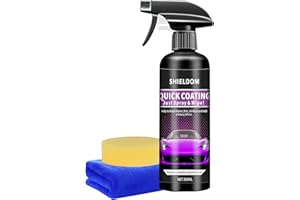 SHIELDOM Car Coating Spray Shiny Car Stuff Ceramic Quick Effect Coating Agent for Shine & Protection Paint Sealant High Gloss Hydrophobic Polish for Cars, Motorcycle, Trucks & Rvs - 10oz/300ml