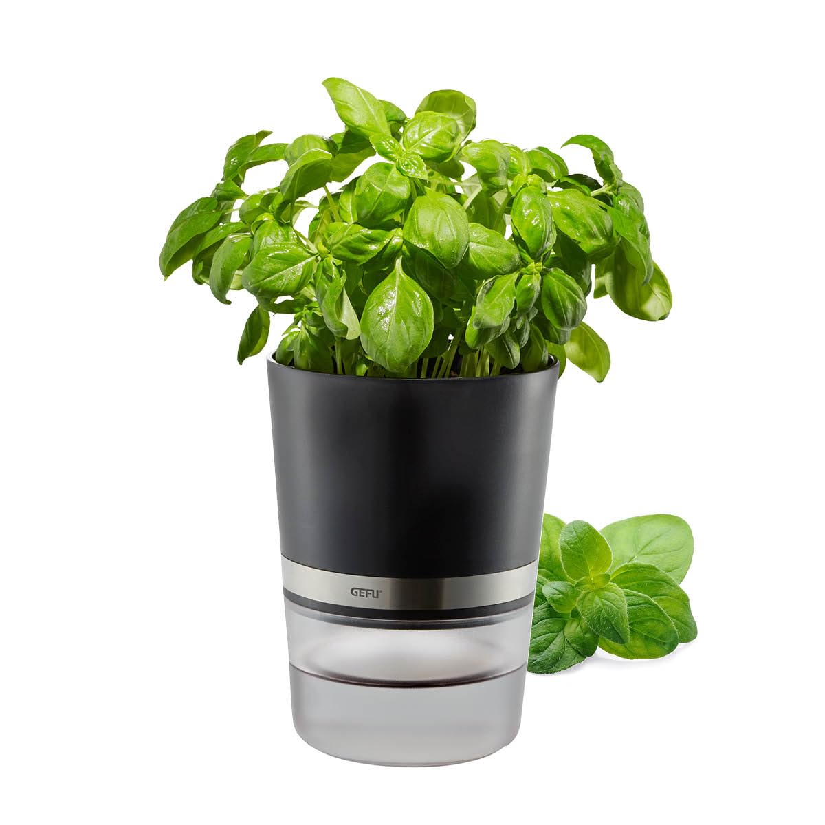 Gefu Kräutertopf BOTANICO – Self-Watering Herb Pot with Wick System & Water Level Indicator, 500 ml Reservoir
