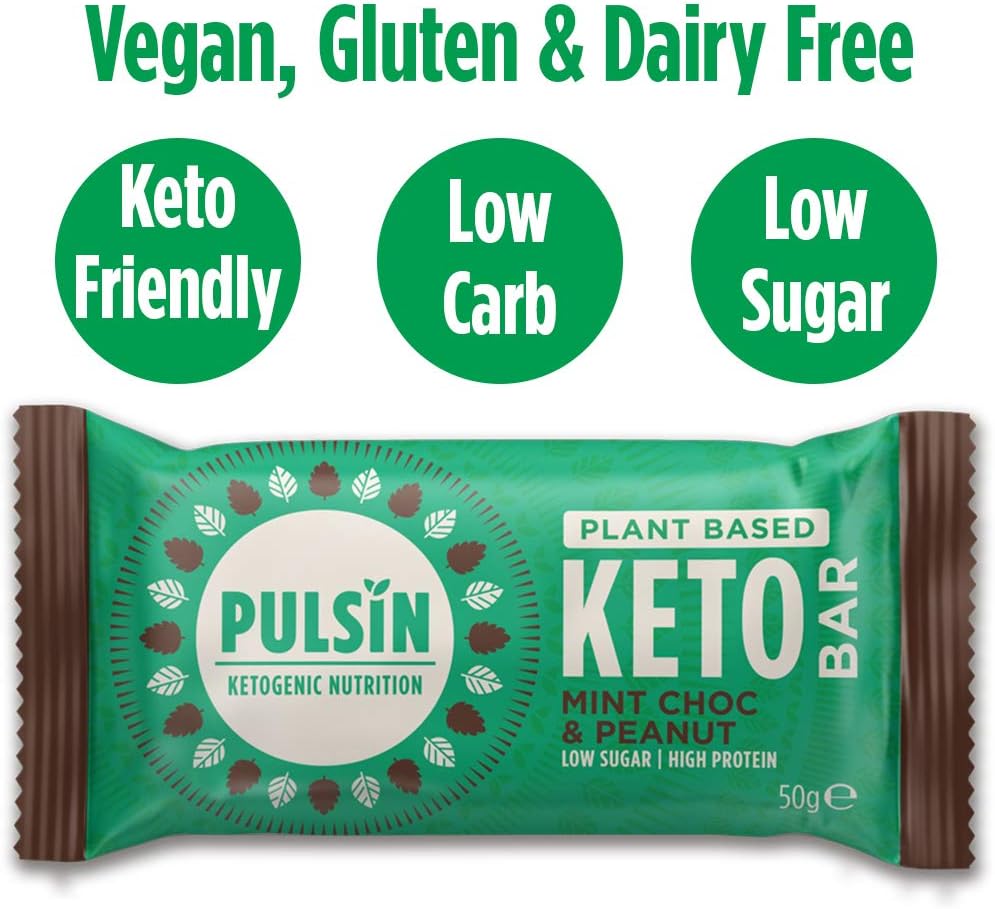 Pulsin, Keto Protein Bars, Mint Choc, 50g x18, 12.7g Protein, 16.0g Fat, 8.5g Carbs, Gluten Free, Plant Based - Image 3