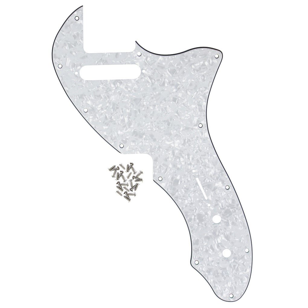 FLEOR 12 Screw Holes TL Thinline Pickguard Re-Issue Style Scratch Plate Fits Original U.S. Made TL TE Thinline 69 RI USA, 4-ply White Pearl