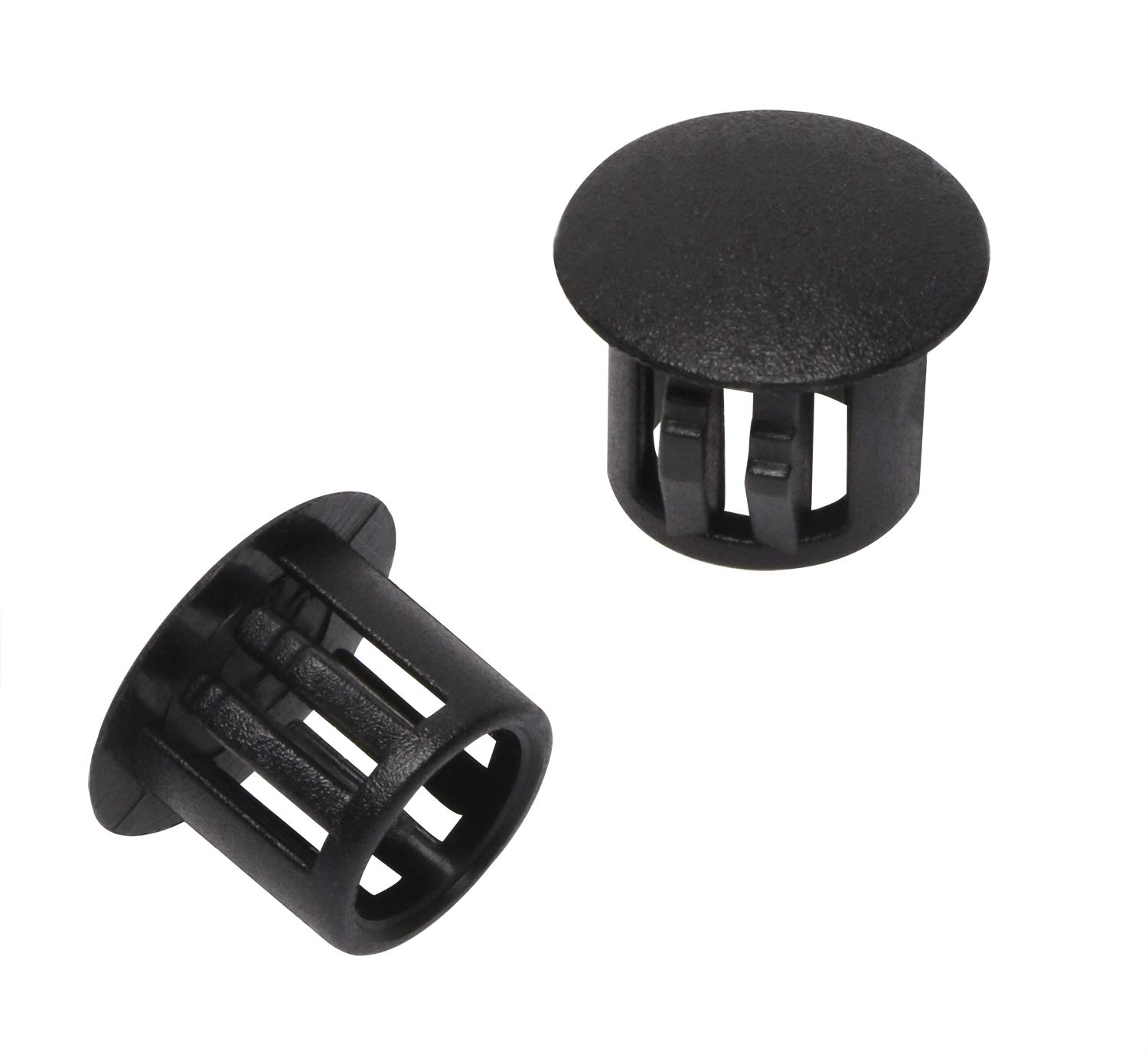 ONLYKXY 10 Pcs 10MM Diameter Nylon Plastic Round Snap in Type Locking Furniture Hole Plugs Button Protective Cover Cap Head Color Black (10mm/0.4inch, Black)