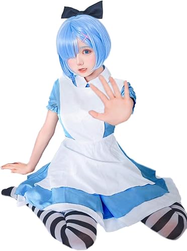Amazon Milky Time ウィッグ付き Re ゼロから始める異世界生活 レム コスプレ ハロウィン メイド リゼロ アリス コスプレ 仮装 通販