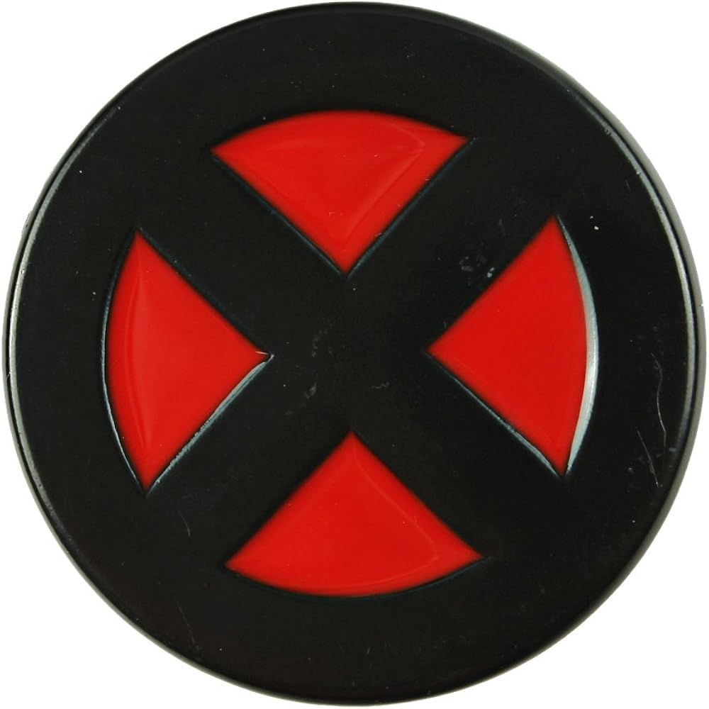 XMen Red Black Round Belt Buckle Xmen Logo X at Amazon Men’s Clothing