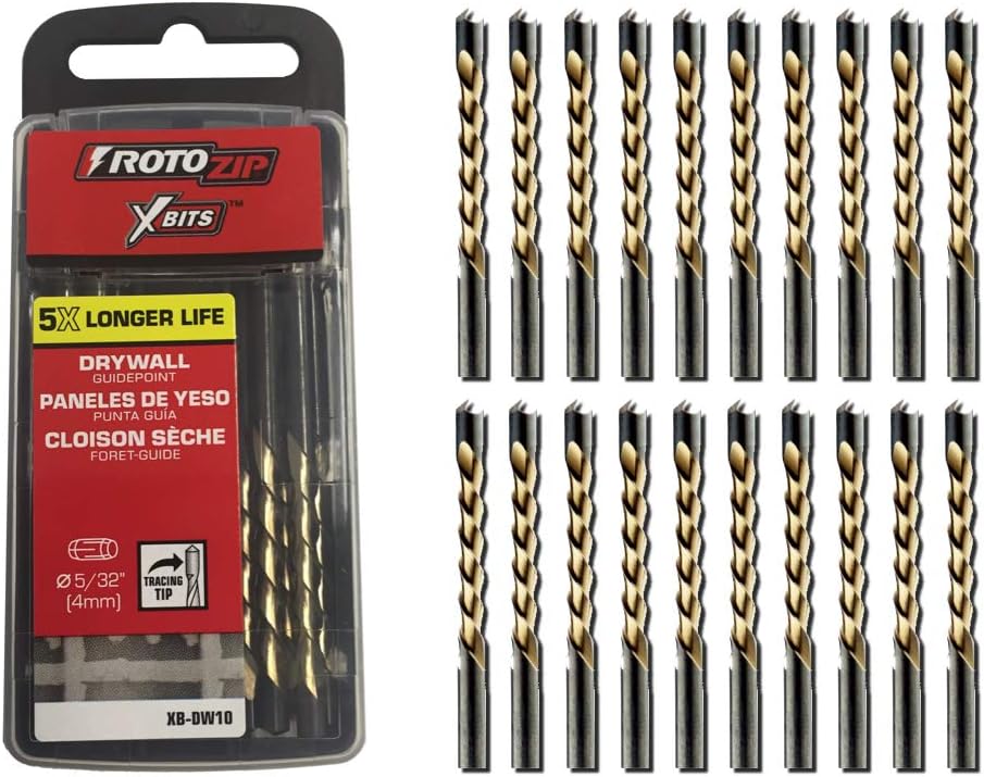 RotoZip XBits for Drywall Routers and Roto Tools 5/32" GuidePoint