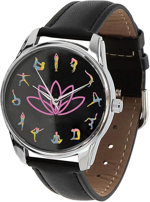 Yoga Unisex Watch with Yoga Poses (Black) Watches