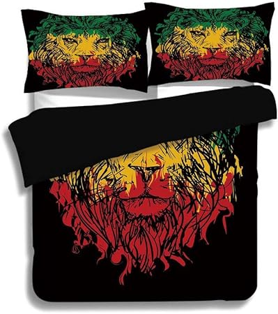 Ensemble De Housse De Couette Noir Rasta Couleurs Du