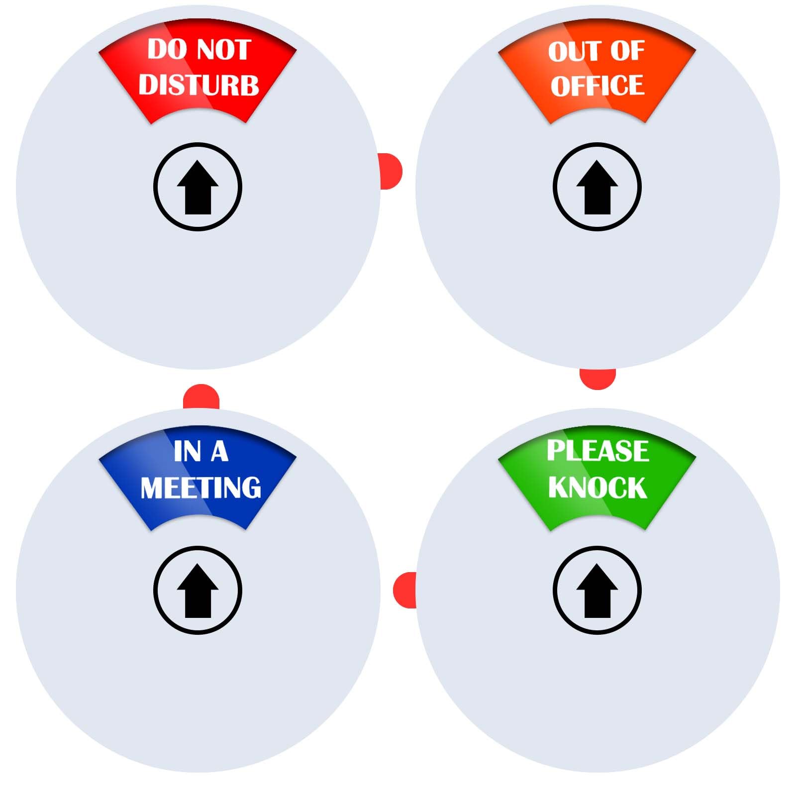 Yuanchu Rotating Office Door Signs, Do Not Disturb, Out of Office, Please Knock, In A Meeting, Privacy Signs 5 Inch Conference Sign for Offices (Silver)