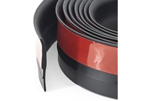 YYGCL Weather Stripping Seal, Cuttable Door Draft Stopper, Strong Adhesive Door Sweep Draft Stopper of Door for Exterior/Interior Doors Gap, Side, Glass Shower Door, Sliding Door, 98” Length(Black)