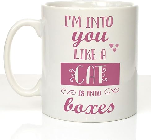IM EN usted como una taza de gatos en cajas de cartón, diseño de gato los