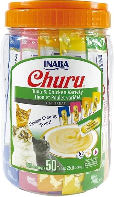 INABA Churu Cat Treat Variety Bucket 700g Tuna & Chicken Soft & Creamy