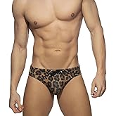 NUJOLI Men's Bikini Swimwear Sexy Low Rise Swimming Briefs with Adjustable Drawstring