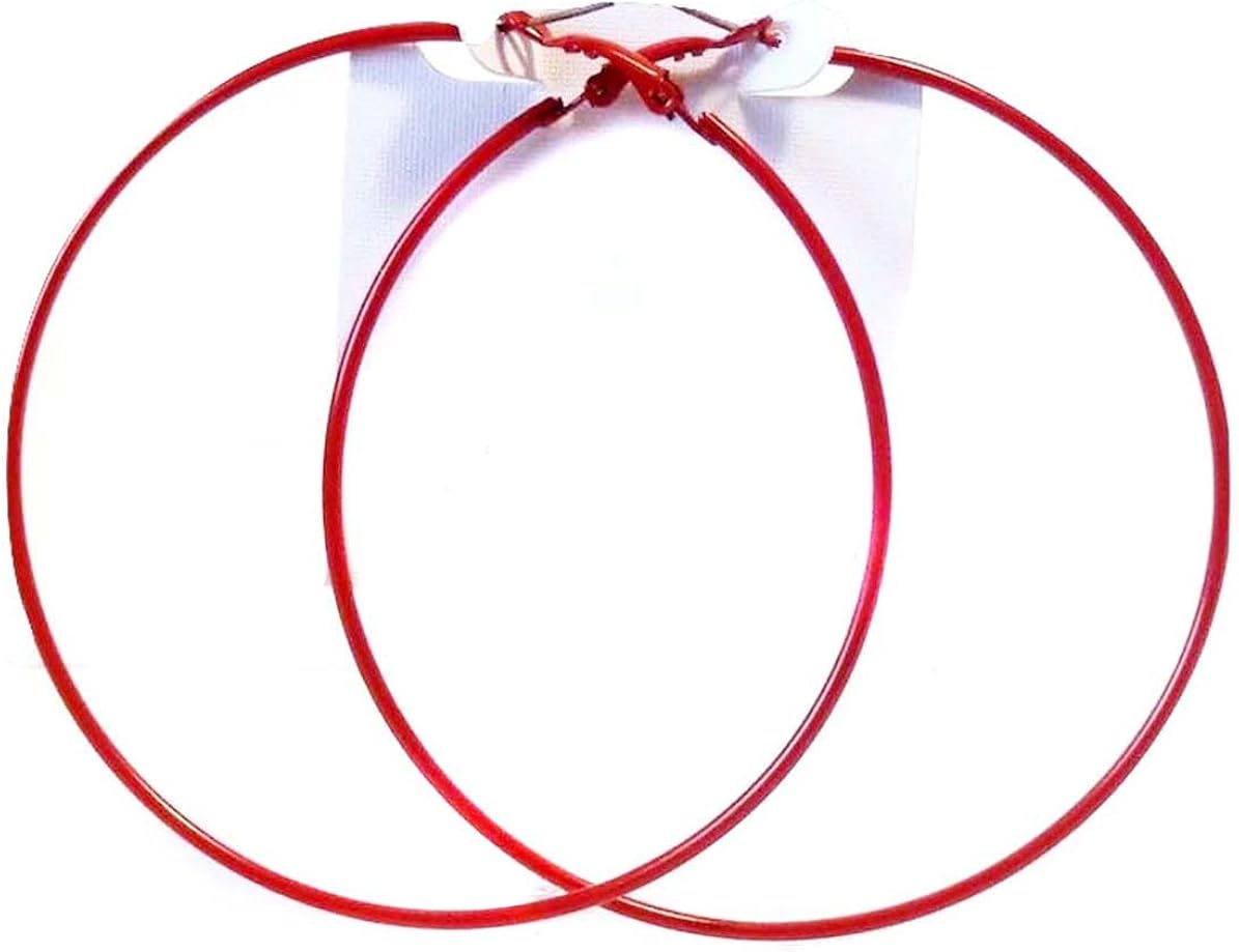 Amazon.com: Red Hoop Earrings Thin Hoop 