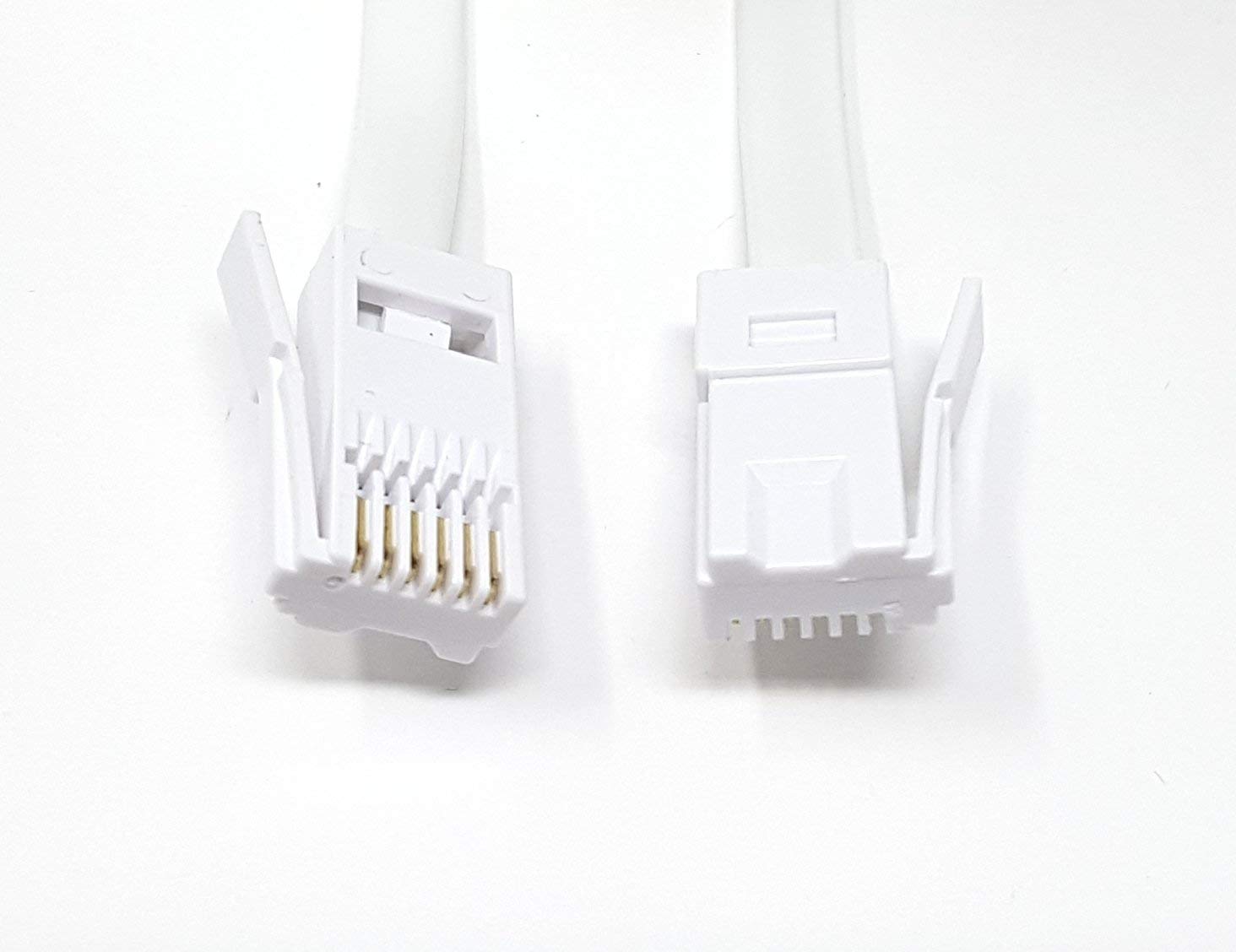 MainCore 10m long BT to BT Cable Lead BT 6 Wire 631A Plug to 6 Wire Male Plug Telephone Cable Cord for Home & Office (10m)