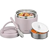 wiwens Thermo Food Jar for Hot Food Adults 32OZ Soup Thermo Lunch Containers Wide Mouth Vacuum Insulated Stainless Steel Leakproof Bento Box with Spoon (Purple)