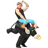 FUNNY COSTUMES Inflatable Bull Riding Costume,Rodeo Rider Cosplay Costume,Bull Rider Blow Up Suit,Adult Size