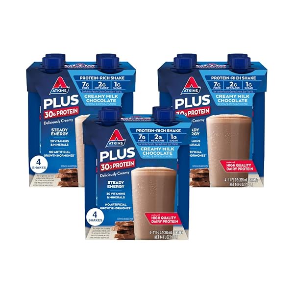ATKINS CREAMY MILK CHOCOLATE PLUS PROTEIN SHAKE, 30G...