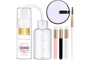 WOZUTUNT 3.38OZ Eyelash Extension Cleanser Lash Mousse Unsent Lash Shampoo for Extensions, Natural Lashes Makeup & Mascara Remover Professional & Self